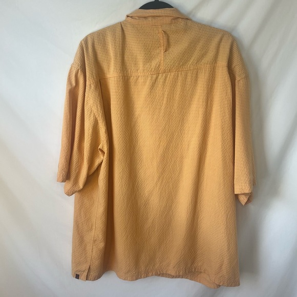 Alpine Design Mens XL Button Orange Plaid Short Sleeve Camping Shirt - Picture 3 of 5